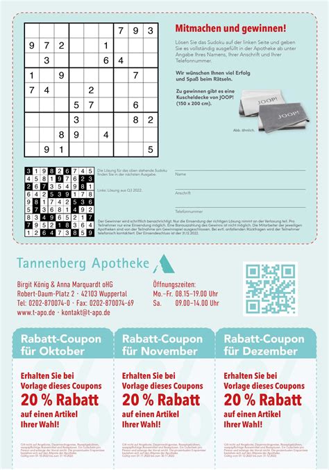 Angebots Flyer Herbst Tannenberg Apotheke