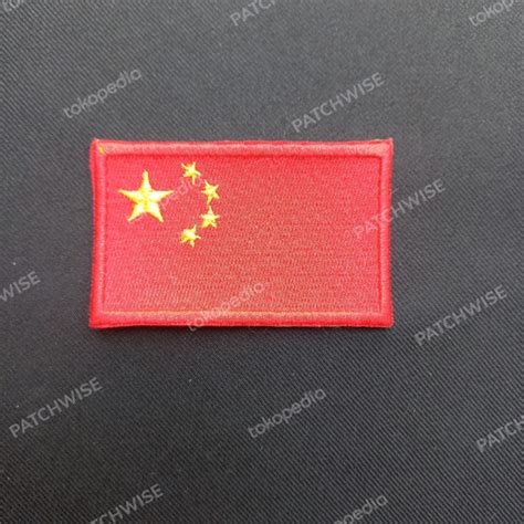 Jual China Flag Patch Bordir Bendera Cina Tiongkok Rrc Prc Clean