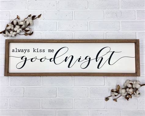 Always Kiss Me Goodnight Sign Above Bed Decor Bedroom Sign | Etsy