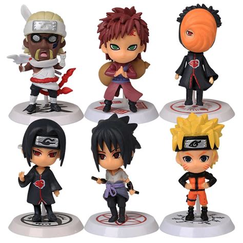 Clássico Estatueta 6 Pçsset Naruto Pvc Action Figure Coleção