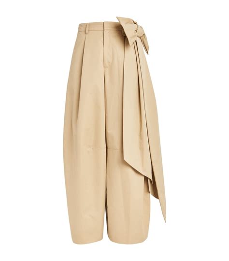 Mens Simone Rocha Beige Cotton Blend Wide Leg Trousers Harrods