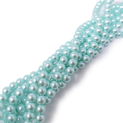 6mm Round Glass Pearl Pale Blue The Bead Shop