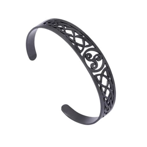 Bracelet Viking Triskèle Scandinave Acier Noir Planet Viking