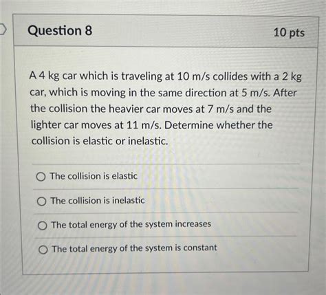 Solved A Kg Car Which Is Traveling At M S Collides With Chegg