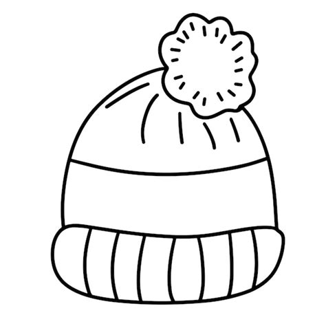 Premium Vector Doodle Winter Hat Isolated On White Background Outline