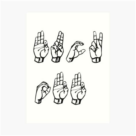 Deaf Alphabet Fuck Off Funny Hand Symbols Letters Art Print For Sale By FeralFix Redbubble