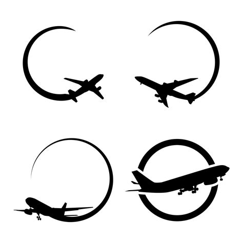 airplane circle logo set 26468723 Vector Art at Vecteezy