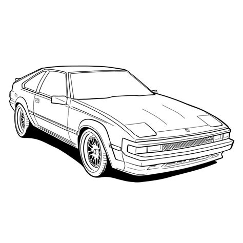 Toyota Supra Drawing Sketch Coloring Page