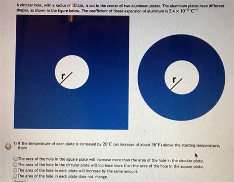 Solved A Circular Hole With A Radius Of Cm Is Cut In Chegg