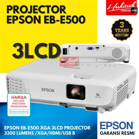 Jual Projector Epson Eb E500 Xga 3300 Lumens Proyektor Garansi 3th Shopee Indonesia