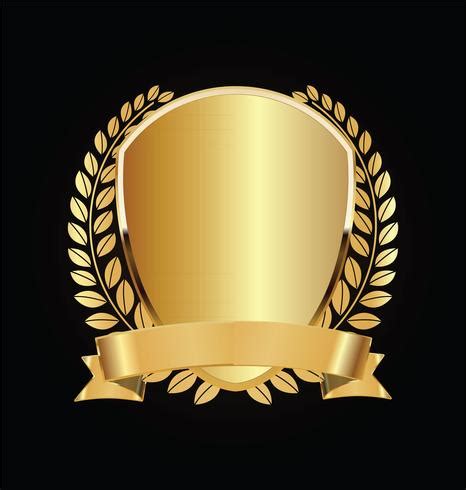 Gold And Black Shield With Gold Laurels 286579 Vector Art At Vecteezy