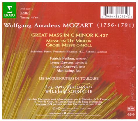 Great Mass In C Minor K 427 Wolfgang Amadeus Mozart Patricia