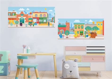 Sesame Street Town Mural Officially Licensed Sesame Street Removable