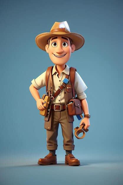 Premium Photo | Archaeologist Cartoon Character Adventurous 3D Animation Style