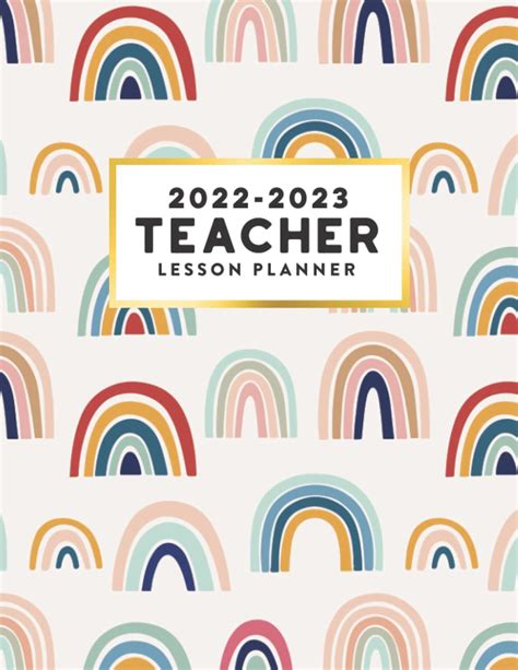 Buy Teacher Planner 2022 2023 Academic Year Boho Rainbow Lesson Plan