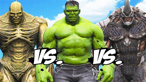 Hulk VS Abomination VS Rhino EPIC BATTLE YouTube