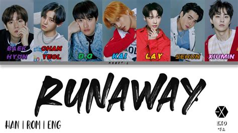 Exo 엑소 Runaway Color Coded Lyrics Monct L Youtube