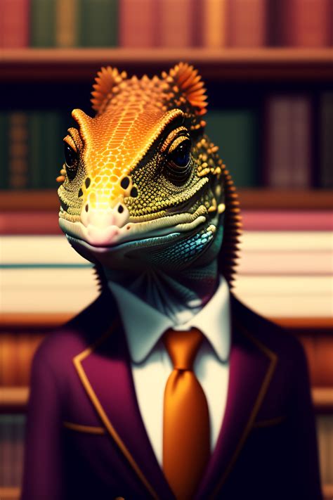 Lexica A Stern Looking Lizard Dressed As A Librarian Digital Art