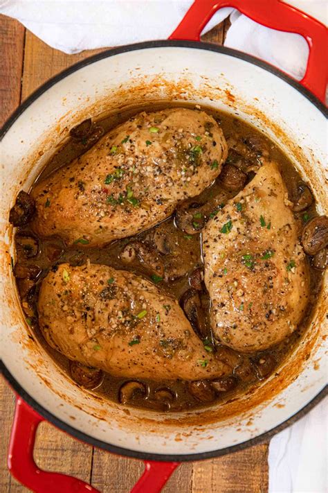 Braised Chicken Breast With Mushrooms Recipe Dinner Then Dessert