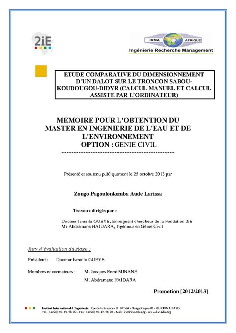 461681903 Dimensionnement Manuel D Un Dalot Institut International D