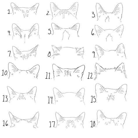 18 Cat Ear Line Drawing Clip Art And Stamps For Procreate Etsy Canada Artofit