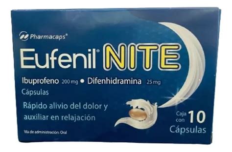 Ibuprofeno 200 Mg 10 Cápsulas Eufenil Nite MercadoLibre