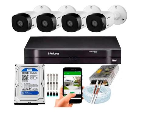 Kit C Meras Intelbras B Dvr Canais Lan Amento Hd Gb