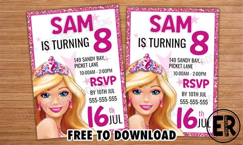 The No1 Best Barbie Birthday Invitation Freebie