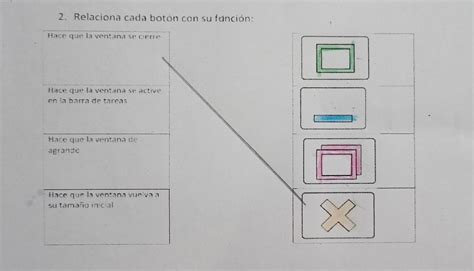 2 Relaciona cada botón con su función Hace que la ventana se cierre