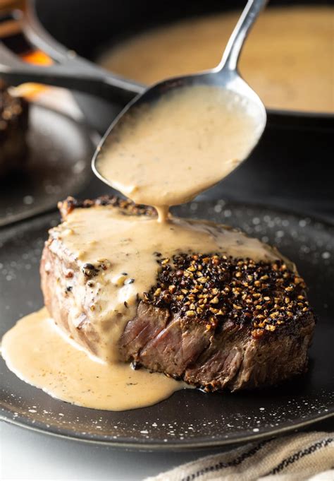 Steak au Poivre Recipe with Cognac Cream Sauce