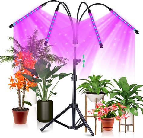 Crazcalf W Lampe De Plante Led Lampe Quatre T Tes De Croissance