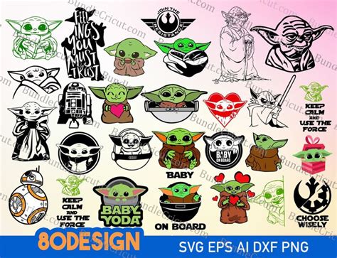 Baby Yoda Svg Bundle Bundle Cricut