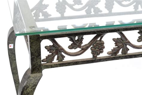 Lot Wrought Iron Glass Top Sofa Table