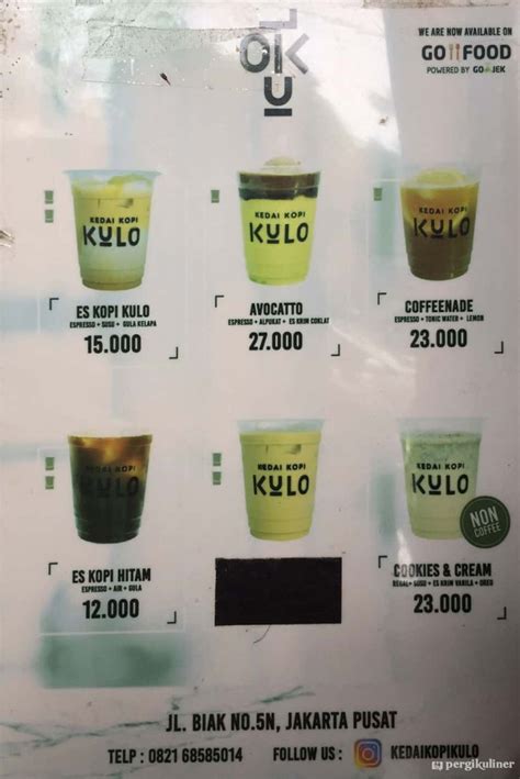 Selalu Diperbarui Menu Kedai Kopi Kulo Gambir