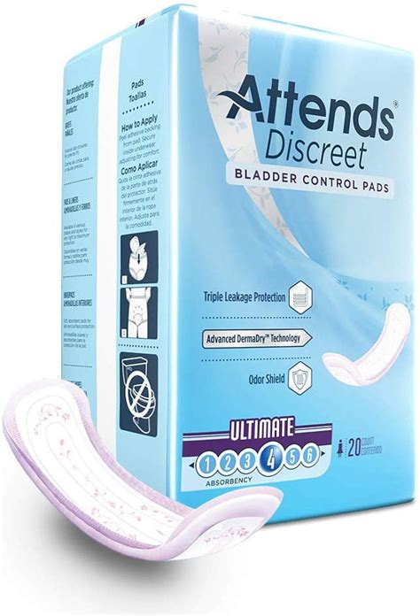 Attends Discreet Bladder Control Pads Ultimate Adult Case Of 200