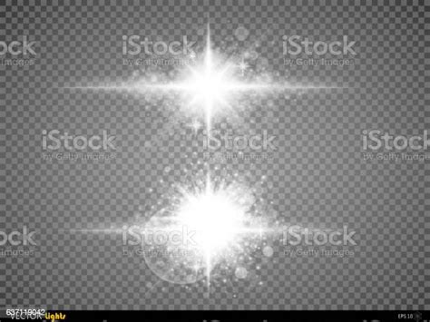 White Glowing Light Burst Explosion With Transparent Vector