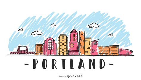 Portland Usa Skyline Design Vector Download