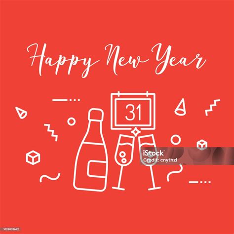 Happ New Year 2018 Banner Design Stock Illustration Download Image