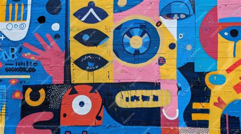 Un Mural Pintado En La Pared De La Escuela Que Representa Diferentes