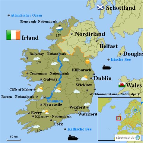 Meine Irland Karte Von Sonjakeller Landkarte F R Irland