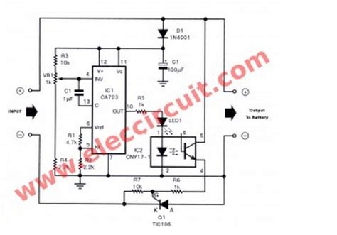 Circuit Schematic Automatic Battery Charger Using 723 Ic And Scr Electronic Index