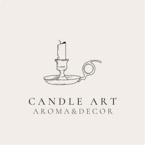 Feminine Aesthetic Candle Aroma Logo Branding Design Candle Logo