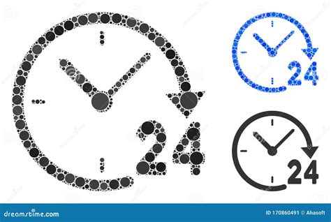 24小时时钟圆点马赛克图标 向量例证 插画 包括有 组成 每个 计划 平面 构成 整个 来回 170860491