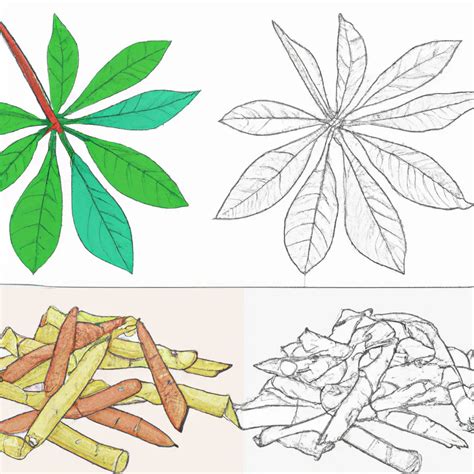 Mandioca Colorida Desenho Divertido Para Crianças Colorirem