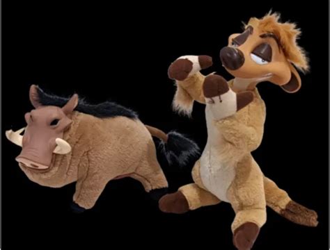 DISNEYS THE LION King Plush Timon Pumbaa With Vinyl Heads Vintage