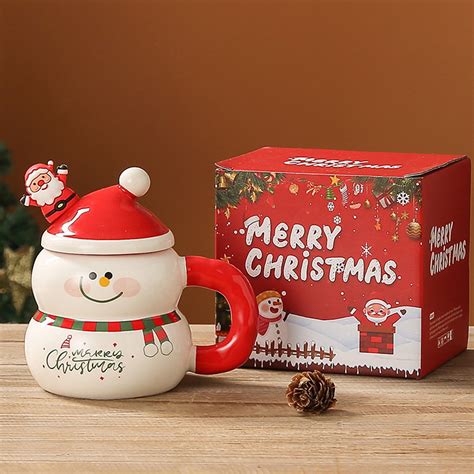 Aomxgd Christmas Decorations Christmas Mugs Large Capacity Ceramic