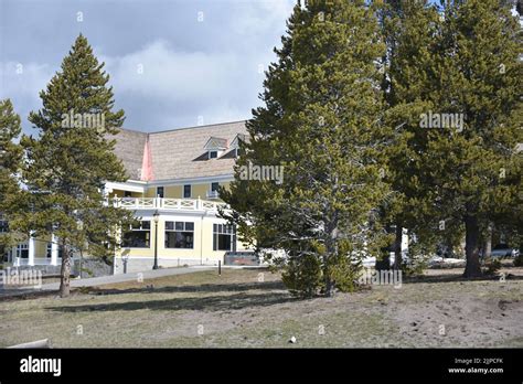 Yellowstone National Park, USA. 5/23/2022. Mammoth Hot Springs hotel ...