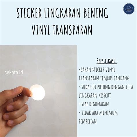 Jual Sticker Vinyl Transparan Lingkaran Polos Bening Stiker Bulat