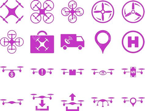 Iconos De Herramientas De Aviones No Tripulados Y Quadcopter Aviones No Tripulados Voladores