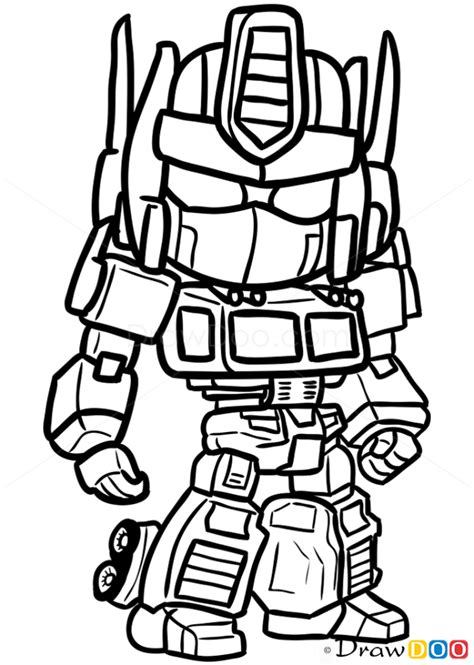 How To Draw Optimus Prime Chibi Transformers Drawing Transformers